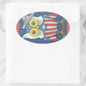 4 JULI AMERICAN HOOT OWL STICKERS Oval *Datablad (Tas)