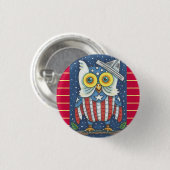 4 JULI AMERICAN OWL, BIRD BUTTON Round (Voorkant /achterkant)