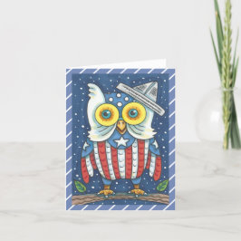 4 JULI AMERICAN OWL NOTE KAART Blanco