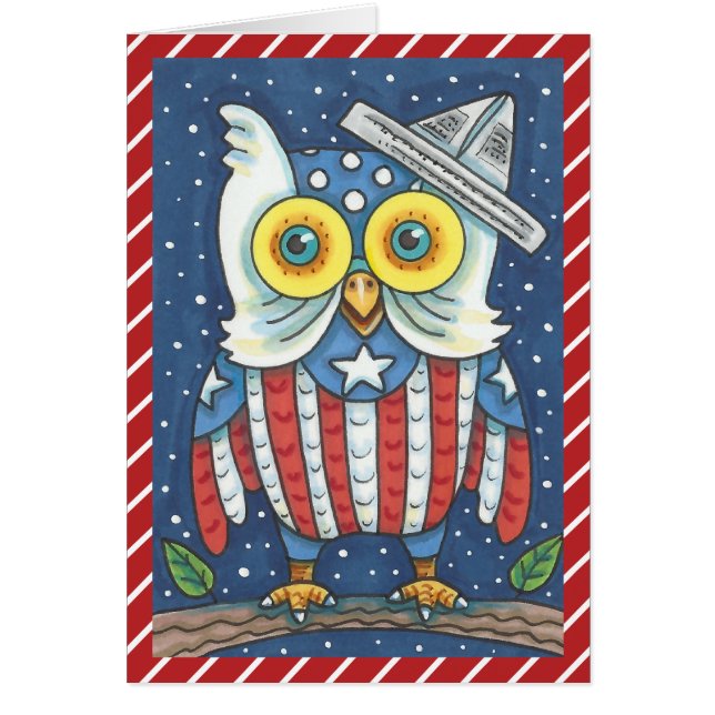 4 JULI AMERICAN OWL WENSKAART Verse (Voorkant)