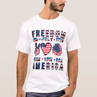 4 juli Amerika EST 1776 T-shirt