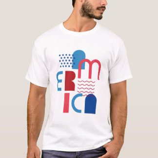 4 juli Amerika Geometrisch T-shirt