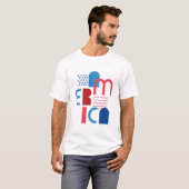 4 juli Amerika Geometrisch T-shirt (Voorkant volledig)