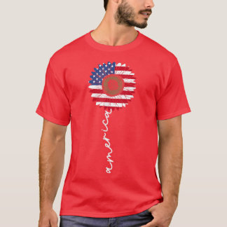 4 juli Amerika Zonnebloem US Patriottic America T-shirt