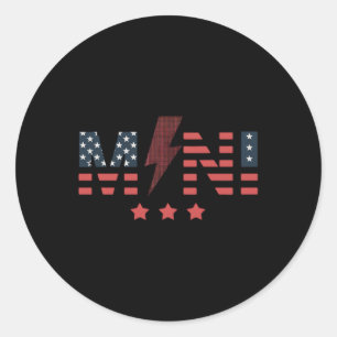 4 juli Amerikaans gezin Schattig Ronde Sticker