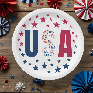 4 juli Amerikaans papieren Bord met sterren