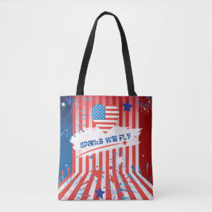 4 juli Amerikaans Vlag Vuurwerk Vlag van het Vlag Draagtas