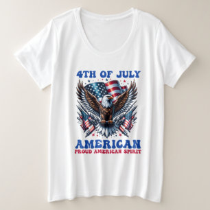 4 juli Amerikaanse Adelaar Sublimatie-61001 Grote Maat T-shirt