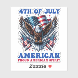 4 juli Amerikaanse Adelaar Sublimatie-61001 Sticker