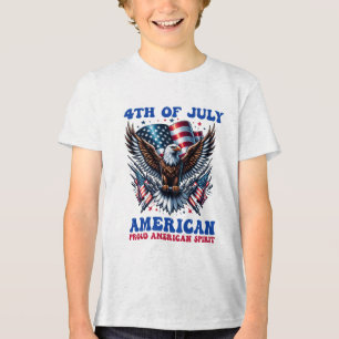 4 juli Amerikaanse Adelaar Sublimatie-61001 Tri-Blend Shirt