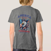 4 juli Amerikaanse Adelaar Sublimatie-61901 Tri-Blend Shirt (Achterkant)