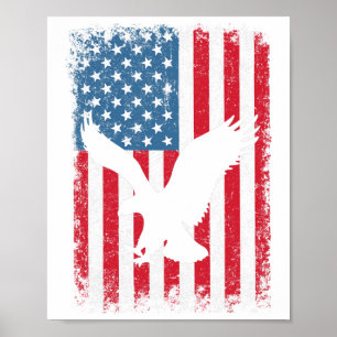 4 juli Amerikaanse Adelaar Vlag VS Onafhankelijkhe Poster