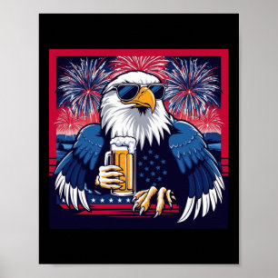 4 juli Amerikaanse Bald Eagle Poster