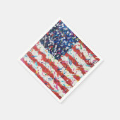 4 juli Amerikaanse Confetti Flag Cocktail servette Servet (Hoek)