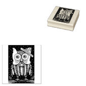 4 JULI AMERIKAANSE HOOT OWL RUBBER STEMP 	RUBBERSTEMPEL (Gestempeld)