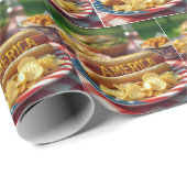4 juli Amerikaanse hotdog Cadeaupapier (Rol Hoek)