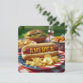 4 juli Amerikaanse hotdog Kaart (Staand voorkant)