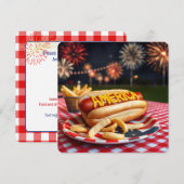 4 juli Amerikaanse hotdog Kaart (Voorkant / Achterkant)
