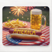 4 juli Amerikaanse hotdog Muismat (Voorkant)