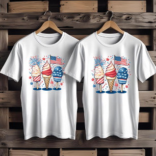 4 juli: Amerikaanse ijsvuurwerk T-shirt