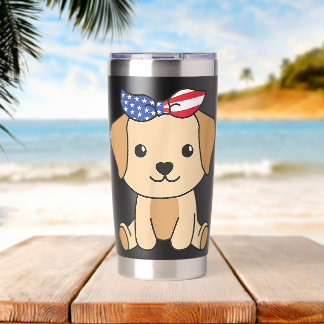 4 juli Amerikaanse Labrador Cute VS Geïsoleerde Drinkbeker