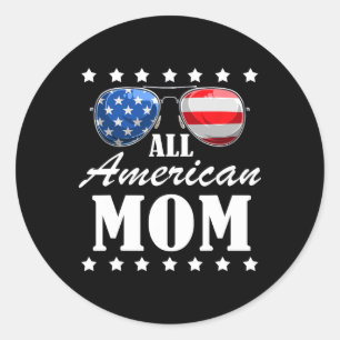 4 Juli Amerikaanse Moeder Onafhankelijkheidsdag Pa Ronde Sticker