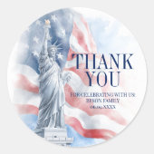 4 juli Amerikaanse Onafhankelijkheidsdag Dank u vo Ronde Sticker (Voorkant)