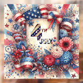 4 juli Amerikaanse Onafhankelijkheidsdag Rood Wit  Raamsticker (Vel 2)