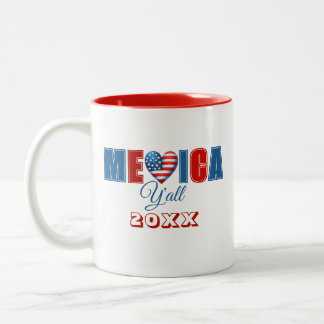 4 juli Amerikaanse Onafhankelijkheidsdag Tweekleurige Koffiemok