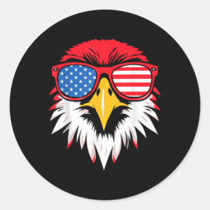 4 juli Amerikaanse Patriottische Adelaar Amerikaan Ronde Sticker