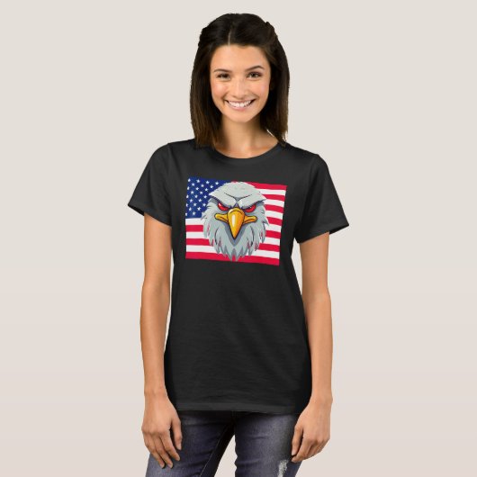 4 juli Amerikaanse Pride Amerikaanse adelaar symbo T-shirt (Voorkant volledig)