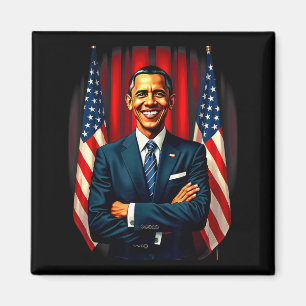 4 juli Amerikaanse vlag 44e president Barack Obama Magneet