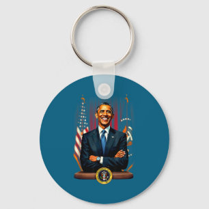 4 juli Amerikaanse vlag 44e president Barack Obama Sleutelhanger