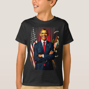 4 juli Amerikaanse vlag 44e president Barack Obama T-shirt