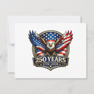 4 juli Amerikaanse vlag adelaar vintage 250 jaar 1 Feestdagenkaart