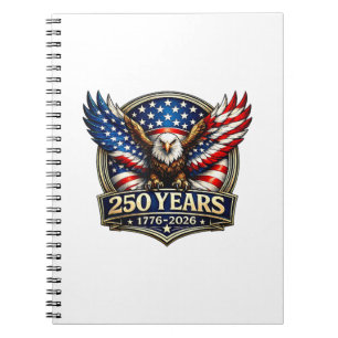 4 juli Amerikaanse vlag adelaar vintage 250 jaar 1 Notitieboek