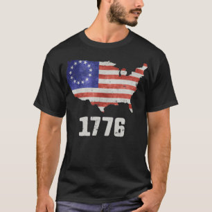 4 juli Amerikaanse vlag Betsy Ross 1776 Mannen T-shirt