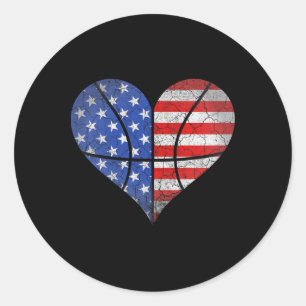 4 juli Amerikaanse vlag Bysketbyll Hart USA WOM Ronde Sticker