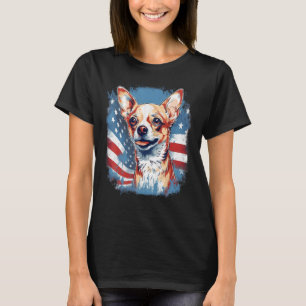 4 juli Amerikaanse vlag Chihuahua Hond 2 T-shirt