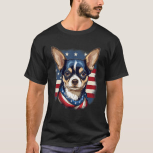 4 juli Amerikaanse vlag Chihuahua hond T-shirt