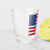 4 juli Amerikaanse vlag Gepersonaliseerd monogram Shot Glas (Links)