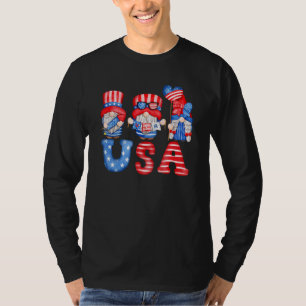 4 juli Amerikaanse vlag Gnomes patriotic Cut T-shirt