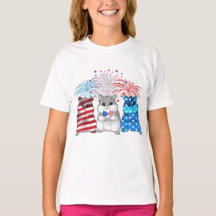4 juli Amerikaanse vlag Happy Guinee pig T-shirt
