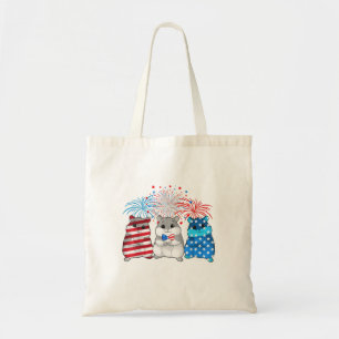 4 juli Amerikaanse vlag Happy Guinee pig Tote Bag
