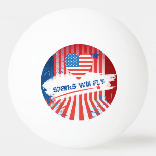 4 juli Amerikaanse vlag hart gepersonaliseerd Pingpongballen
