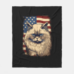 4 juli Amerikaanse vlag Himalaya kat Fleece Deken