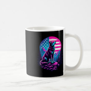 4 juli Amerikaanse vlag huilende wolf onder de VS Koffiemok