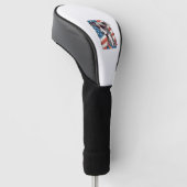 4 juli Amerikaanse vlag Italiaanse windhond Golfheadcover (Schuin)