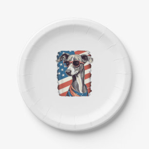 4 juli Amerikaanse vlag Italiaanse windhond Papieren Bordje
