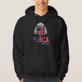 4 juli Amerikaanse vlag Merica vs zonnebril ea Hoodie (Voorkant)